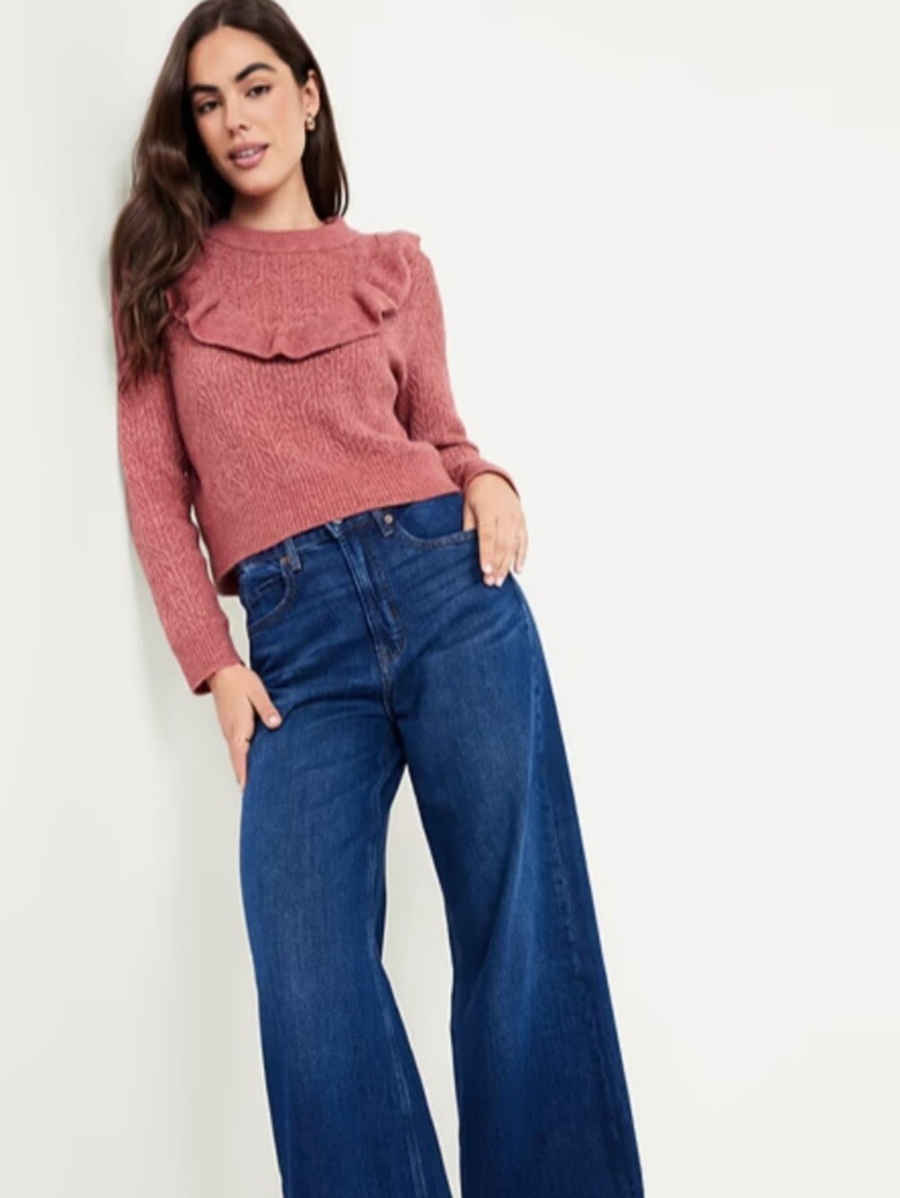 NWT Old Navy Wool Ruffle Front Sweater